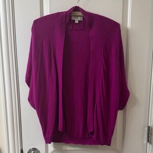 Nordstrom Collection Magenta Cashmere Open Front Sweater Cardigan Shawl XS/S